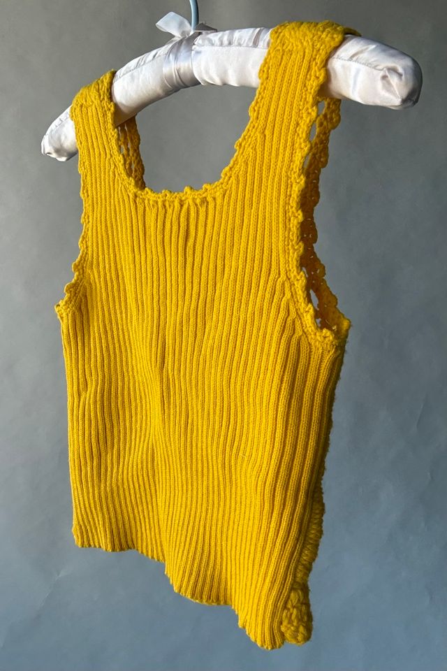 Mustard Yellow Crochet Top Selected by Wax Plant #3