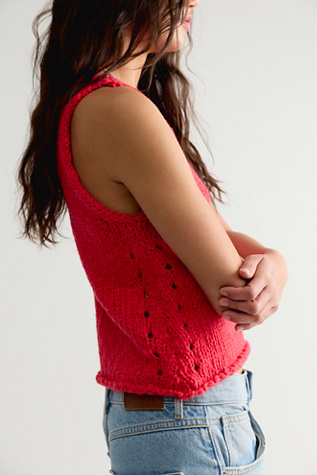 Opal Knit Tank Top by Free People in Red, Size: L