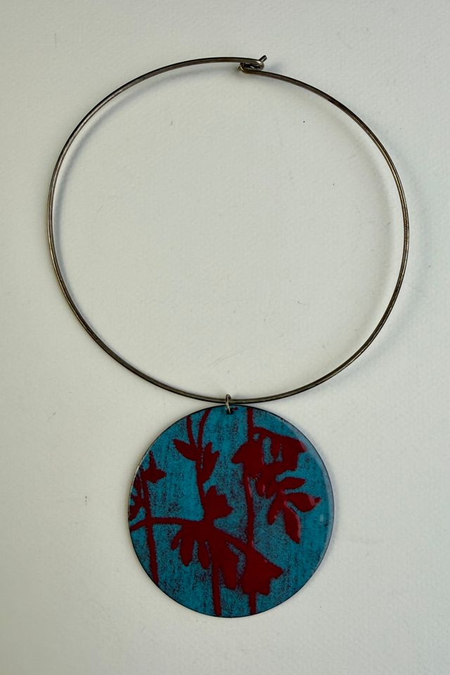 Artisan Enamel Pendant Necklace Selected by Wax Plant #1