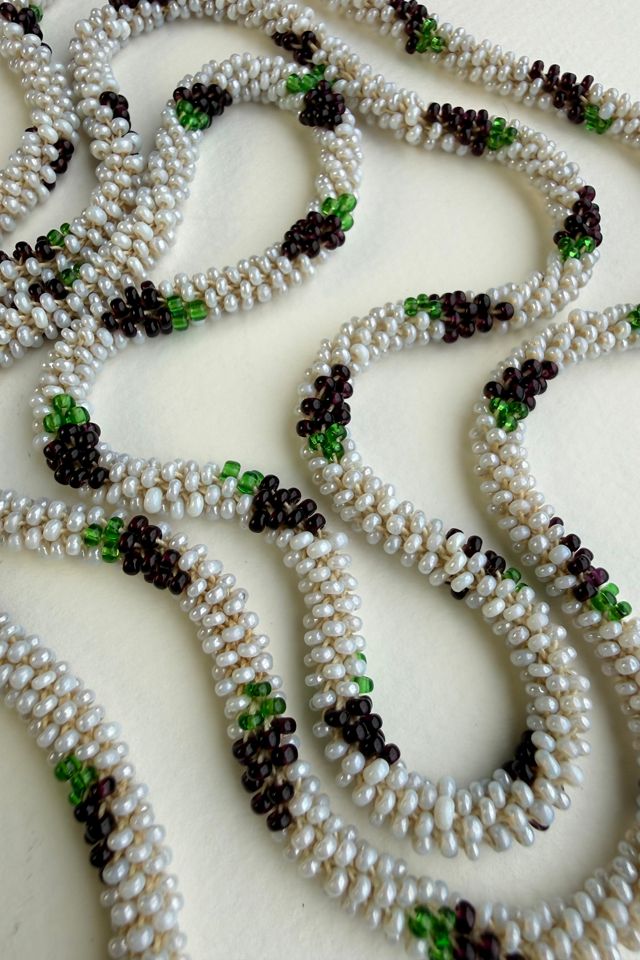 Art Deco Grape Beaded Necklace Selected by Wax Plant #1