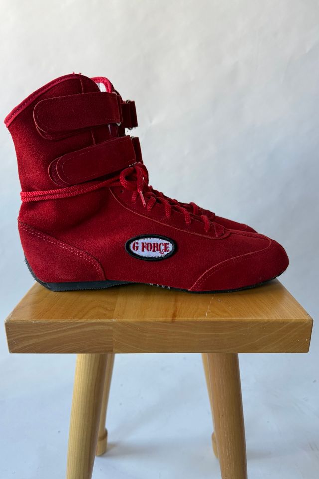 Red Suede Lace Up Boots Selected by Wax Plant #2