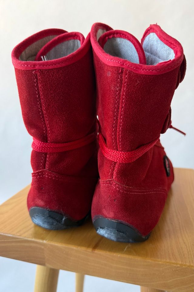Red Suede Lace Up Boots Selected by Wax Plant #3