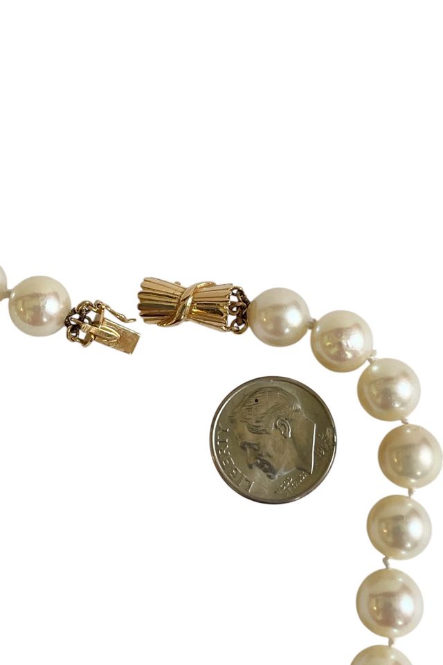 Vintage 9mm Pearls with 14K Clasp Selected by FernMercantile #3