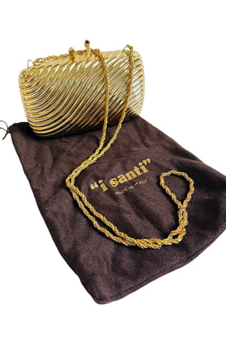 Vintage Italian Gold Metal Clutch/Bag with Snake Selected by FernMercantile