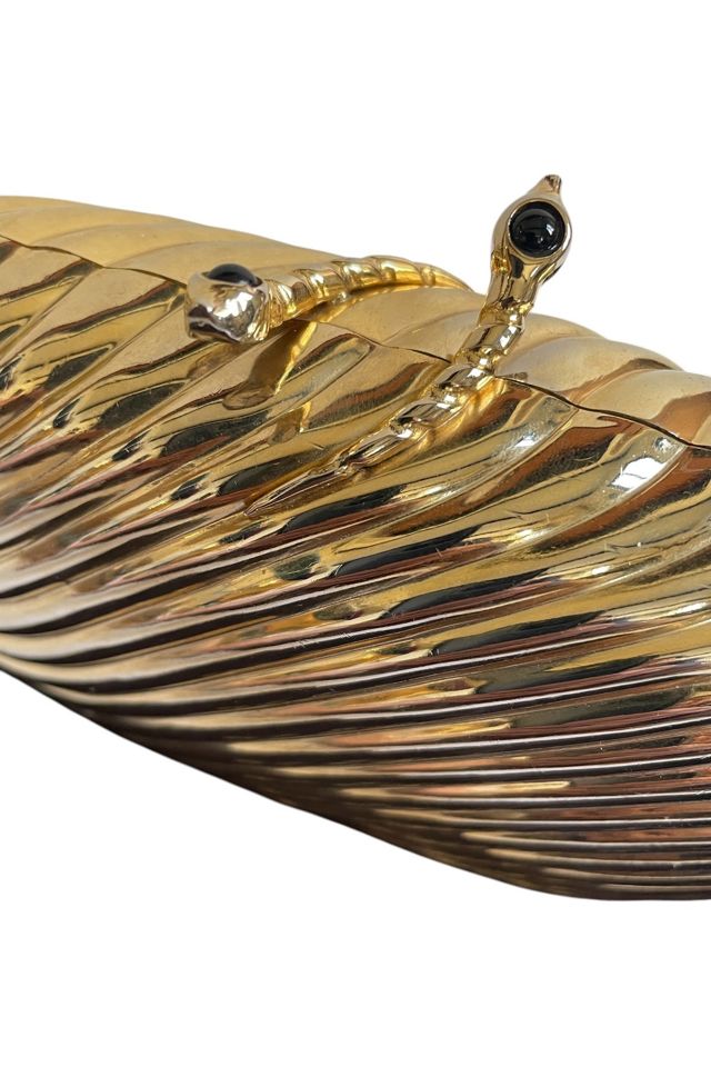 Vintage Italian Gold Metal Clutch/Bag with Snake Selected by FernMercantile #2