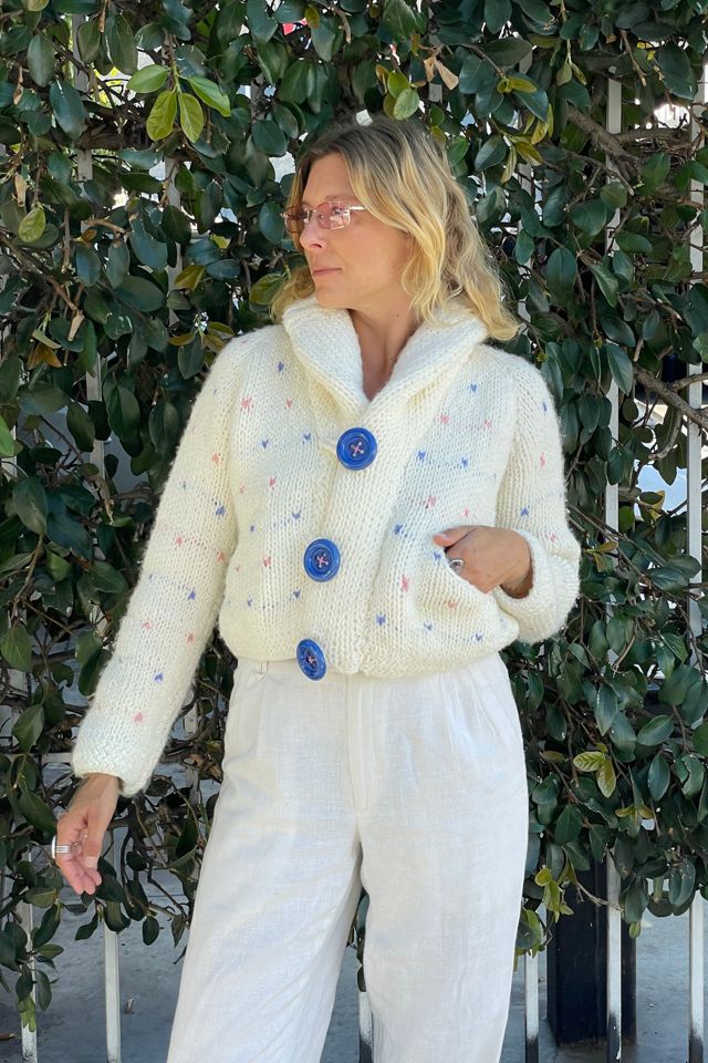 Vintage Handmade Crop Cardigan with Hearts Selected by FernMercantile
