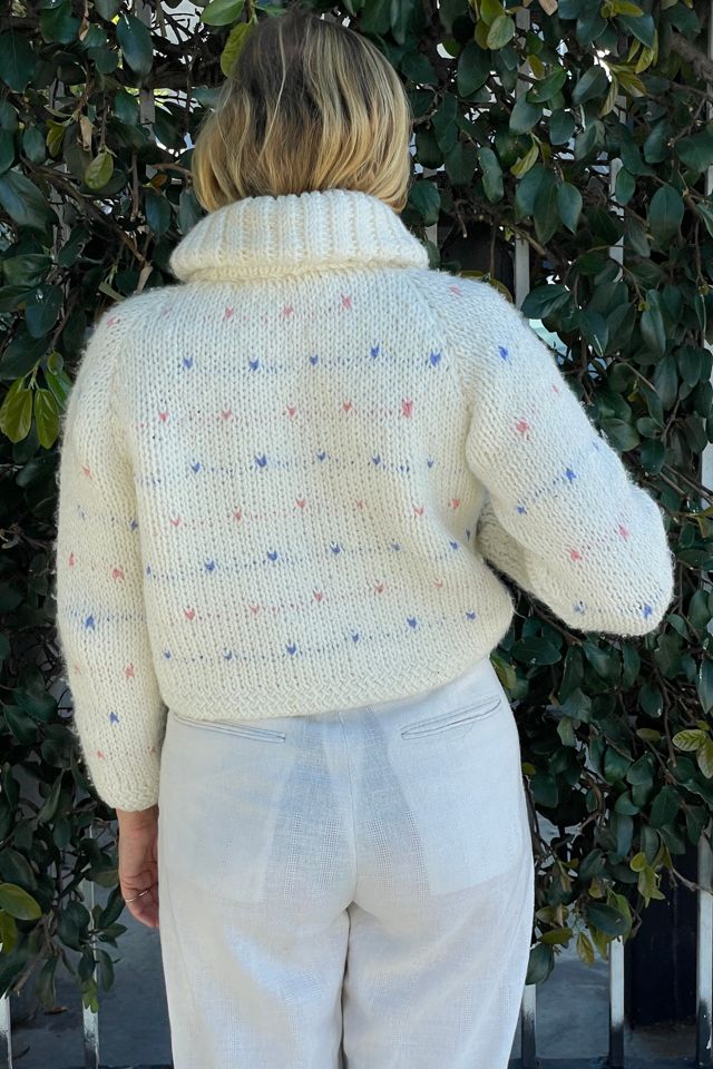Vintage Handmade Crop Cardigan with Hearts Selected by FernMercantile #2