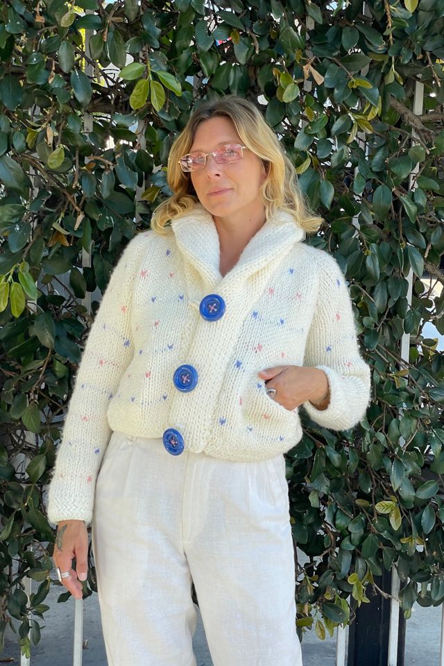 Vintage Handmade Crop Cardigan with Hearts Selected by FernMercantile #3