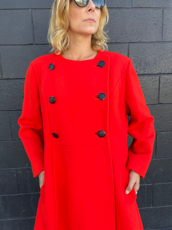 Vintage Mod Red Coat Dress Selected by FernMercantile