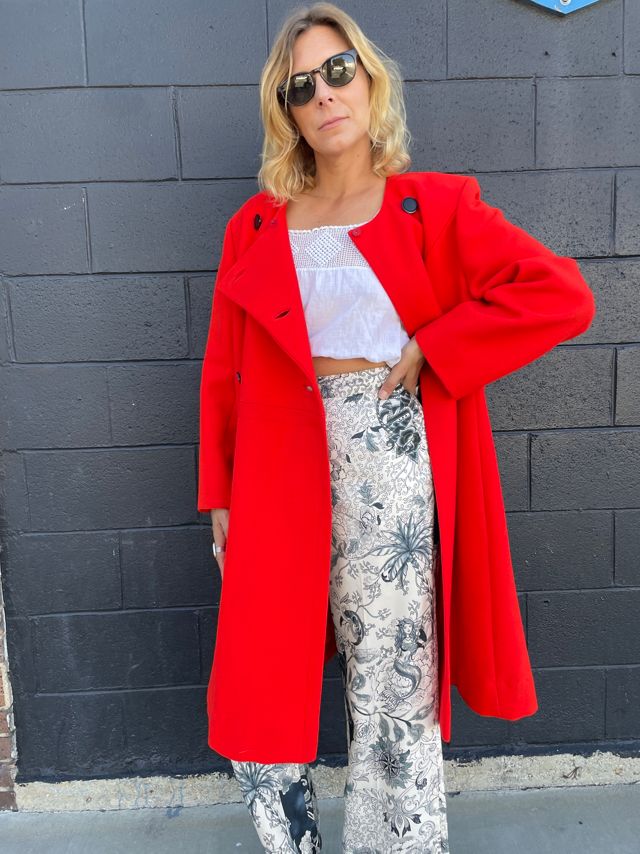 Vintage Mod Red Coat Dress Selected by FernMercantile #2