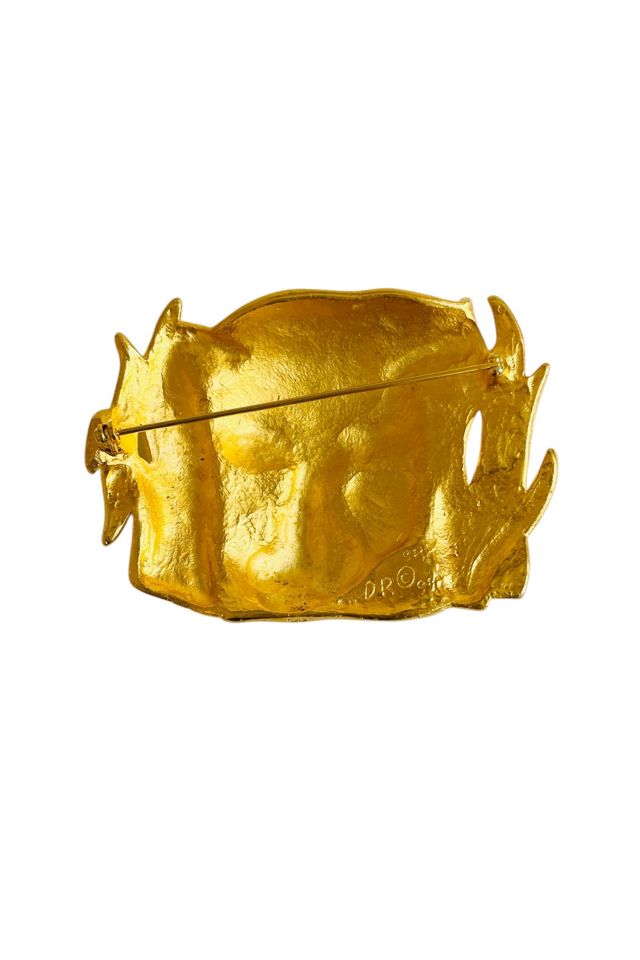 Vintage 1990's Gold Panther Rhinestone Pin Brooch Selected by FernMercantile #2