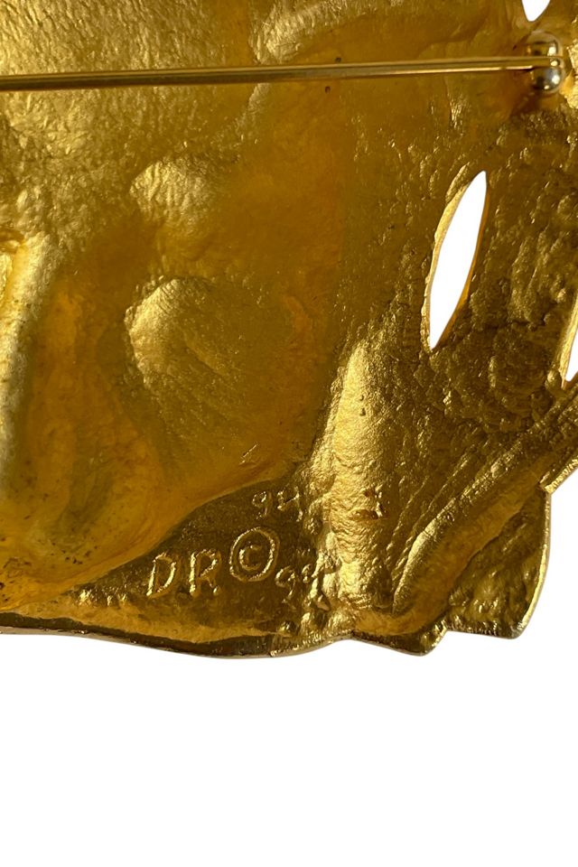 Vintage 1990's Gold Panther Rhinestone Pin Brooch Selected by FernMercantile #3