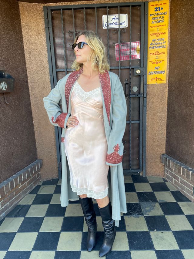 Vintage 1930's Kashmiri Embroidered Wool Robe Coat Duster Selected by FernMercantile #3