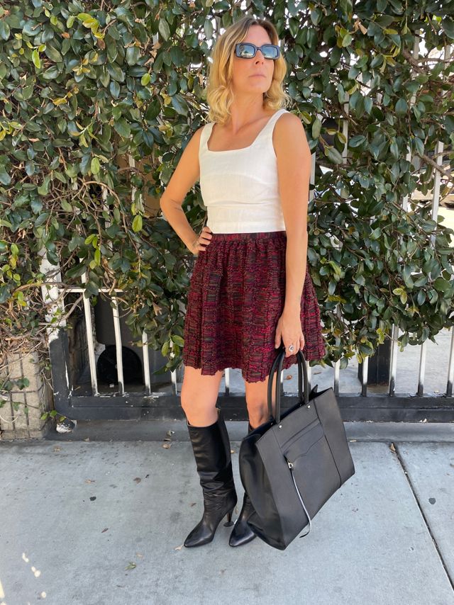 Vintage 1970's Wool Plaid Knit Mini Skirt Selected by FernMercantile #1