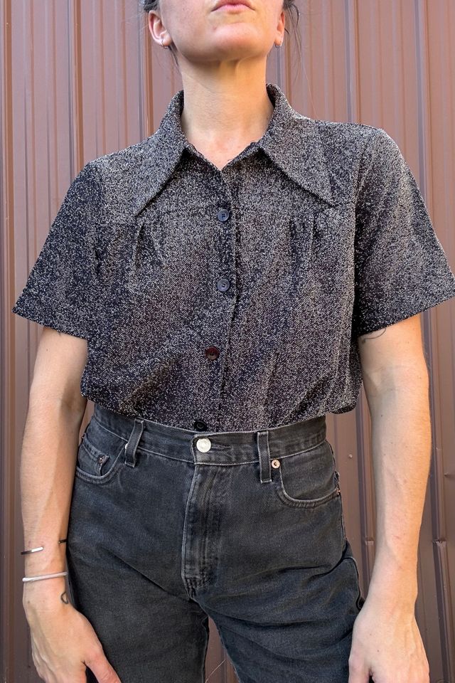 Vintage 1970s Black Sparkle Shirt Selected by Grievous Angle Vintage #2