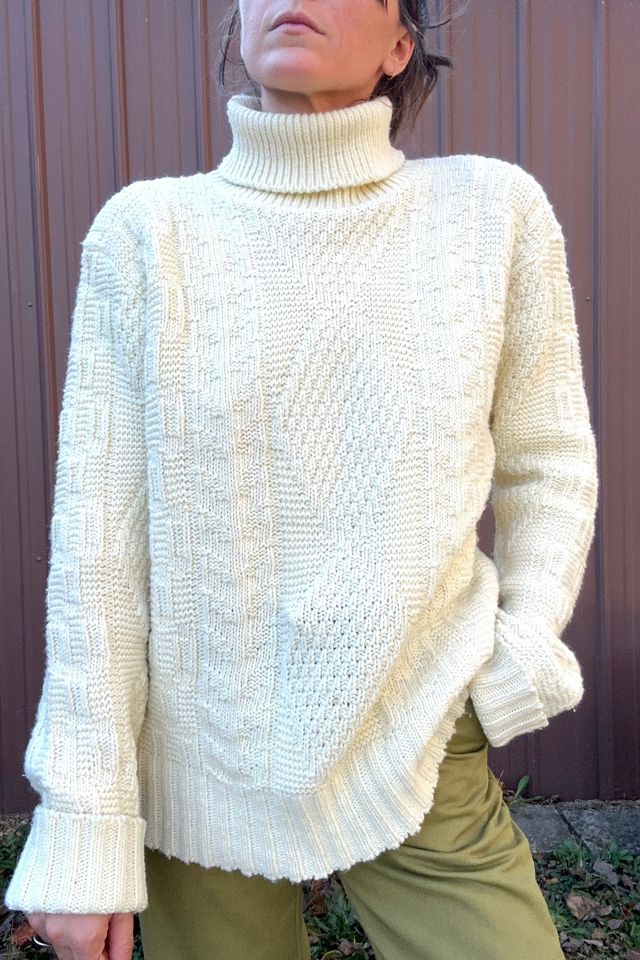 Vintage 1970s Fisherman Knit Turtleneck Selected by Grievous Angel Vintage #1