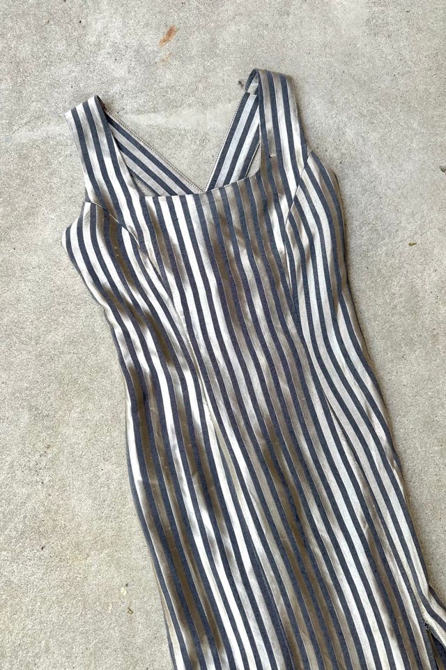 Vintage 1990s Silver Stripe Dress Selected by Grievous Angel Vintage #2