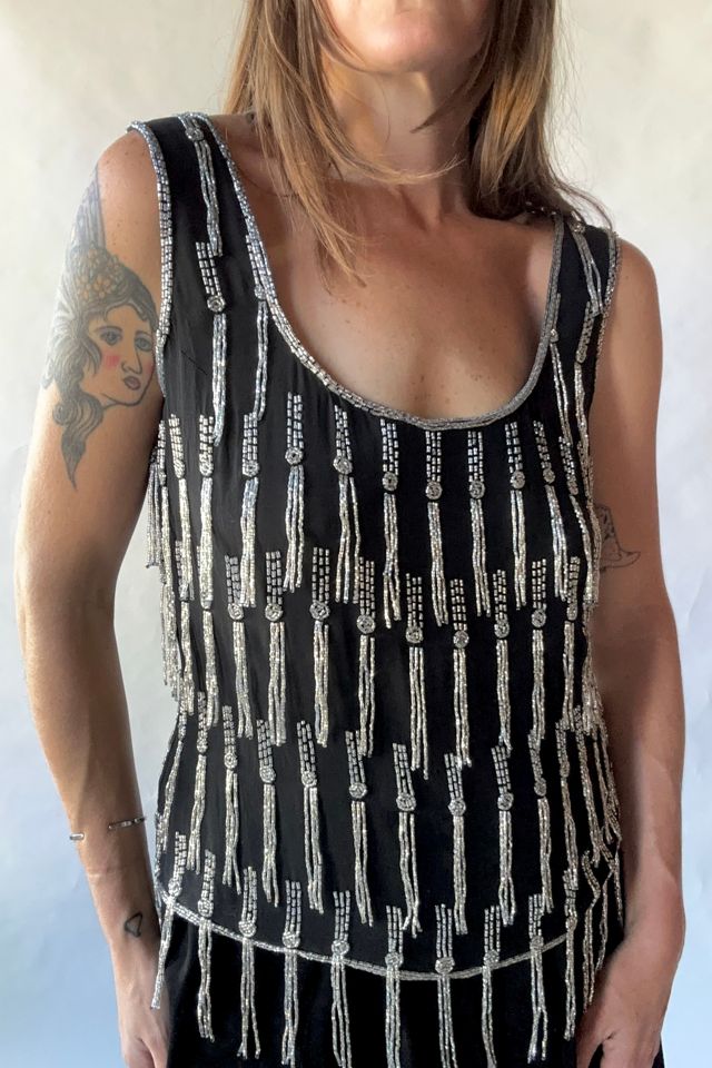 Vintage 1990s Beaded Tassel Tank Selected by Grievous Angel Vintage #1