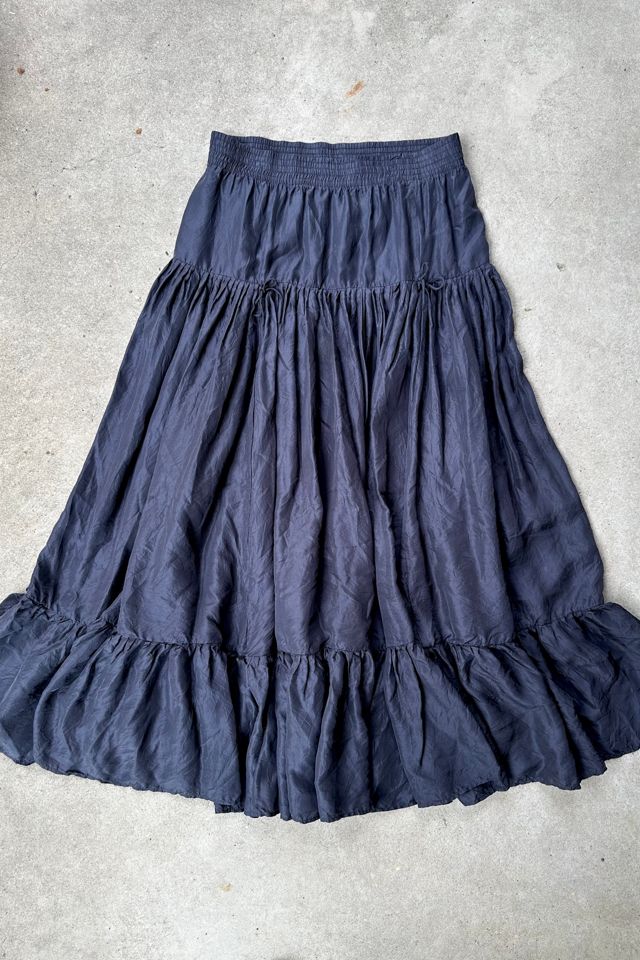 Vintage Y2K Black Silk Maxi Skirt Selected by Grievous Angel Vintage #2