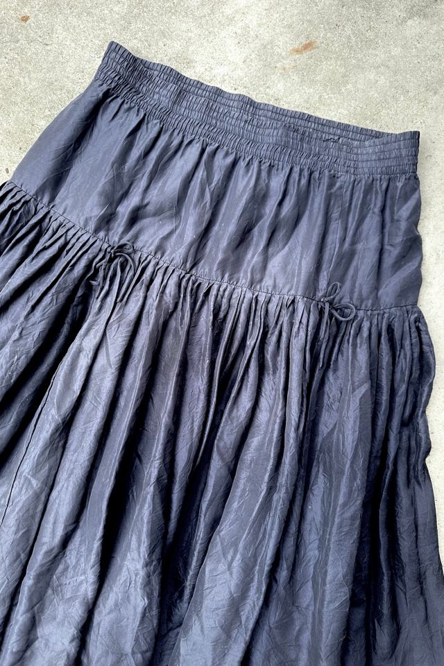 Vintage Y2K Black Silk Maxi Skirt Selected by Grievous Angel Vintage #3