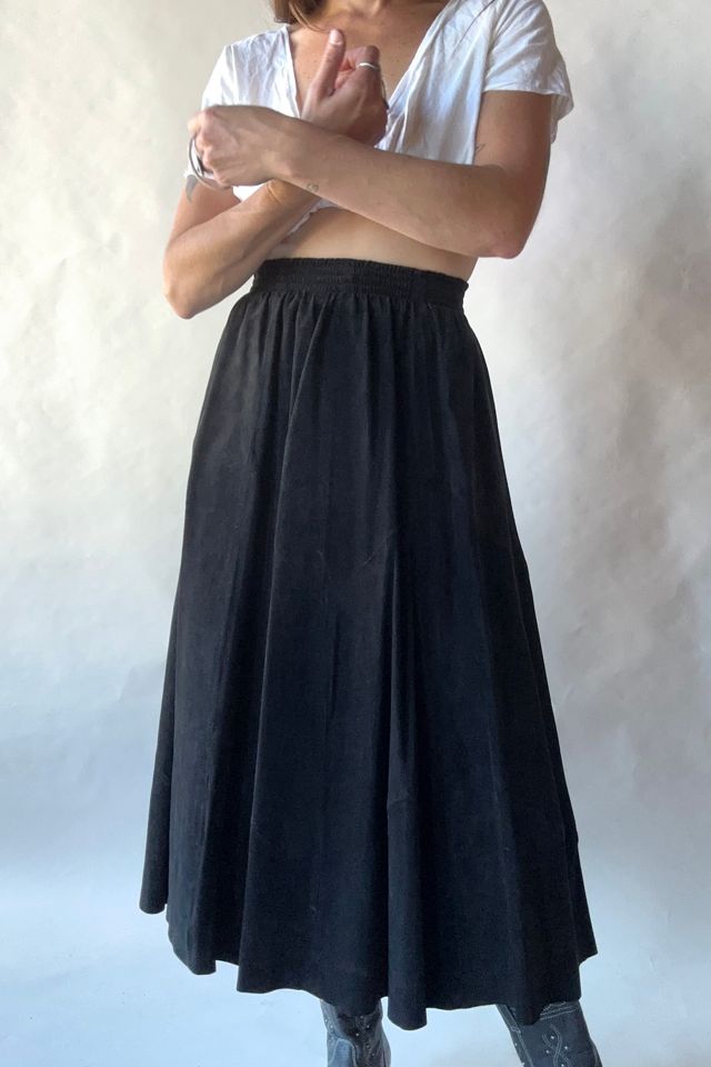 Vintage Black Suede Maxi Skirt Selected by Grievous Angel Vintage #1