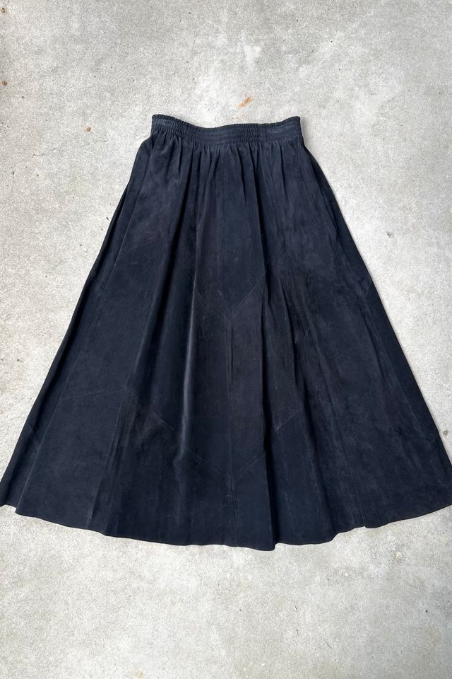 Vintage Black Suede Maxi Skirt Selected by Grievous Angel Vintage #2