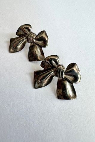 Vintage Silver Bow Stud Earrings Selected by Grievous Angel Vintage