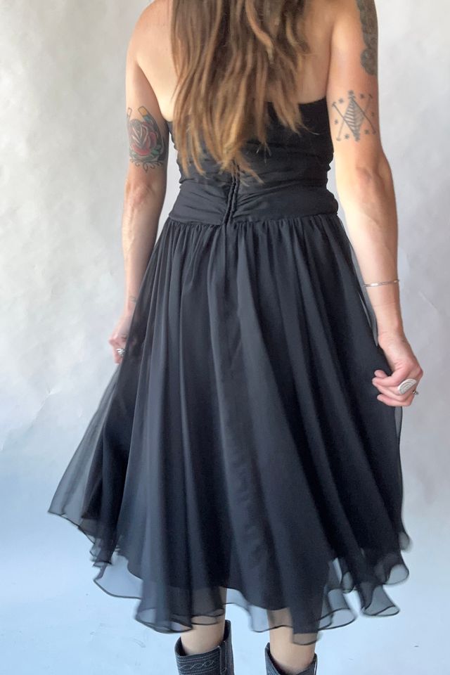 Vintage Black Chiffon Cocktail Dress Selected by Grievous Angel Vintage #2