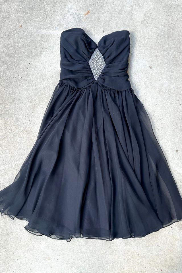 Vintage Black Chiffon Cocktail Dress Selected by Grievous Angel Vintage #3