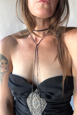 Vintage Iridescent Beaded Layering Wrap Necklace Selected by Grievous Angel Vintage