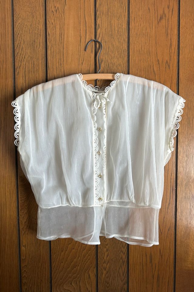 Vintage 1950s Gathered Peplum Blouse Selected by Grievous Angel Vintage #3