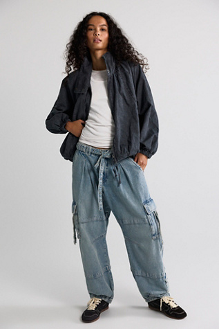 Женская куртка Free People Chelsea Funnel-Neck Oversized, цвет: Чёрный — фото 4