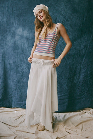 FP One Kaia Solid Asymmetrical Skirt at Free People in White, Size: M