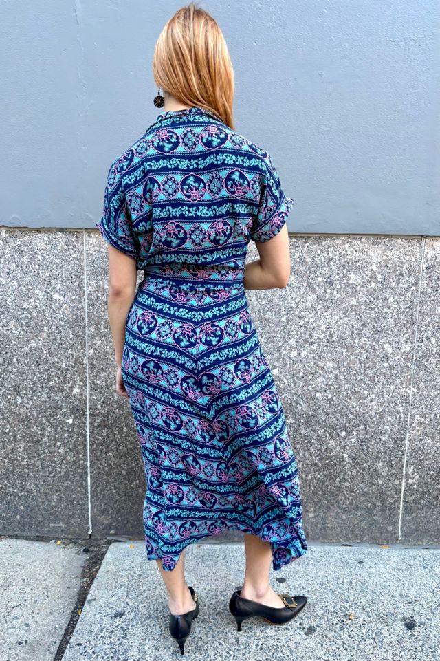 1940’s Cat Print Rayon Day Dress Selected by Nomad Vintage #1