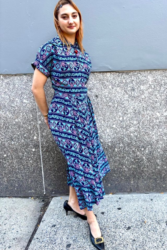 1940’s Cat Print Rayon Day Dress Selected by Nomad Vintage #3