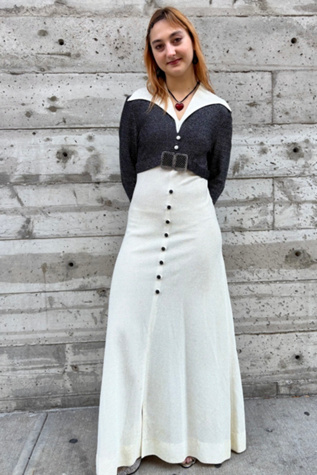 Vintage Sparkling Metallic Black and White Gown Selected by Nomad Vintage