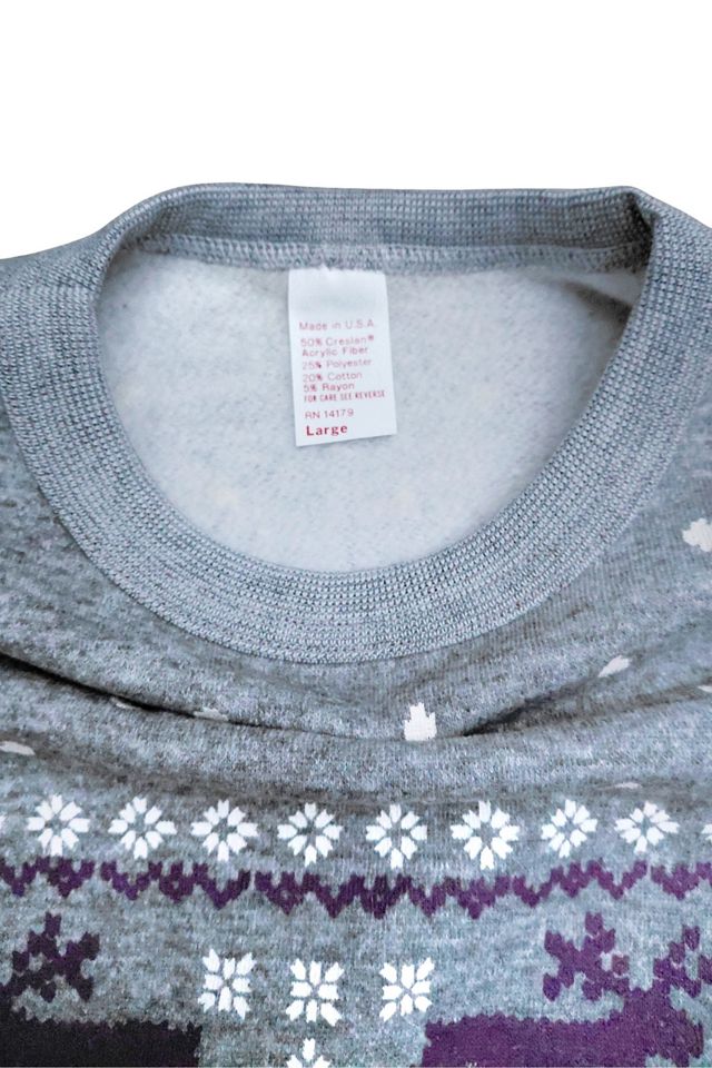 1970's Reindeer Heather Grey Sweatshirt Selected by Garbage Soup #2