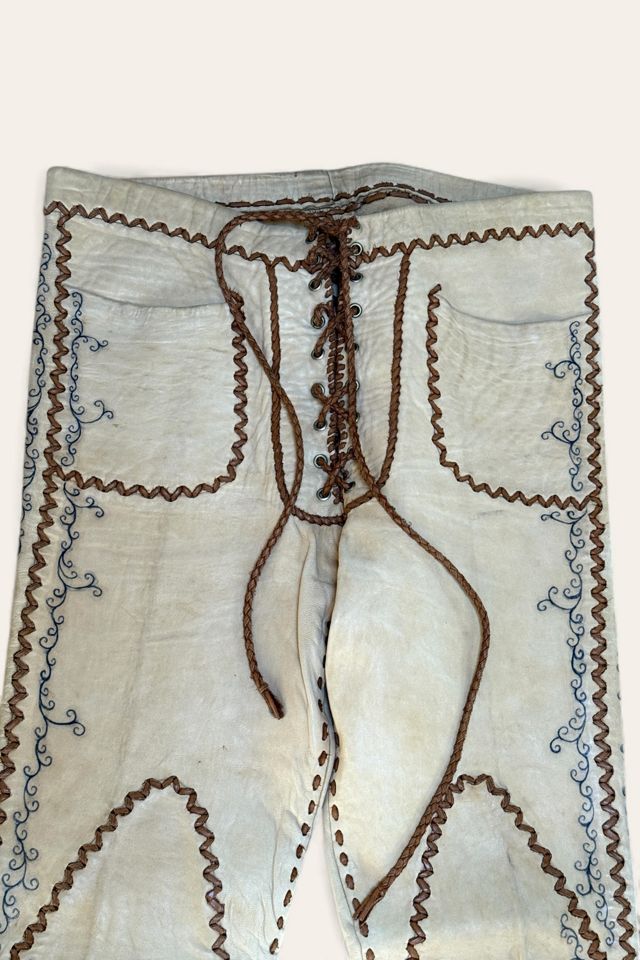 Vintage 1970's North Beach Leather Lace-Up Leather Pants Selected By Afterlife Boutique #1