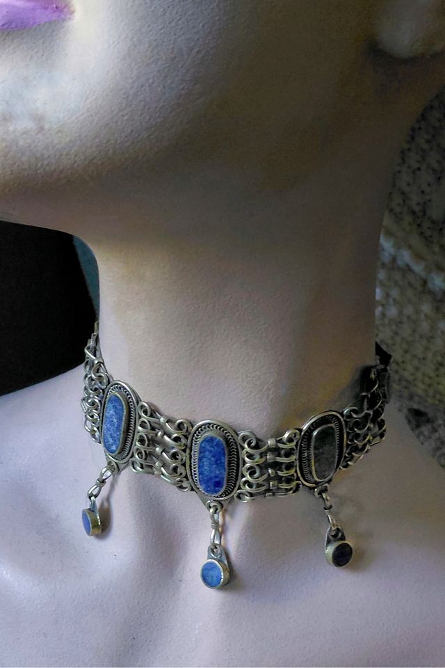 Afghan Lapis Choker Necklace Selected by Garbage Soup #1
