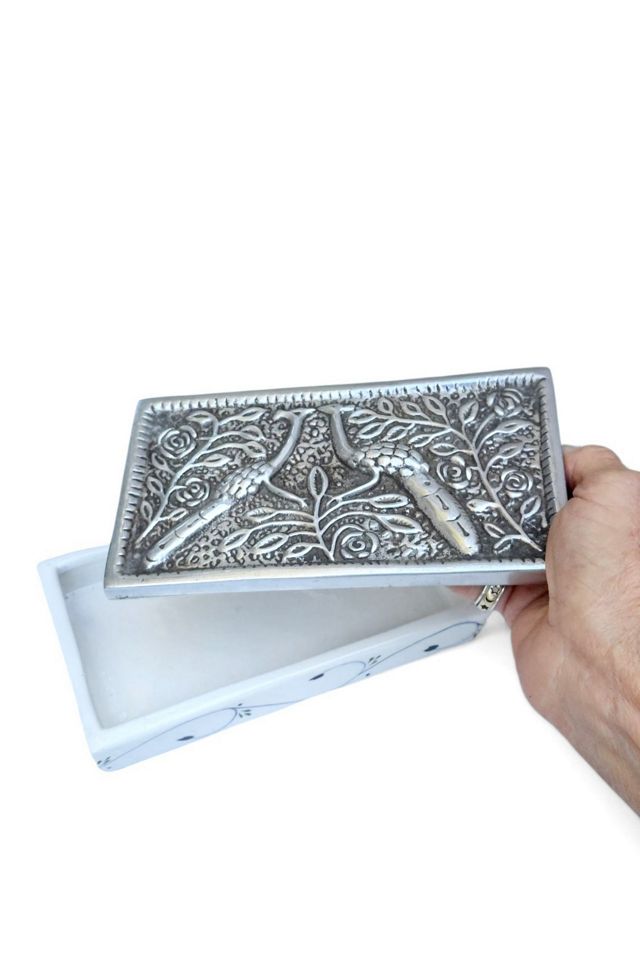 Vintage Mexican Pewter Top Trinket Box Selected by Garbage Soup #1