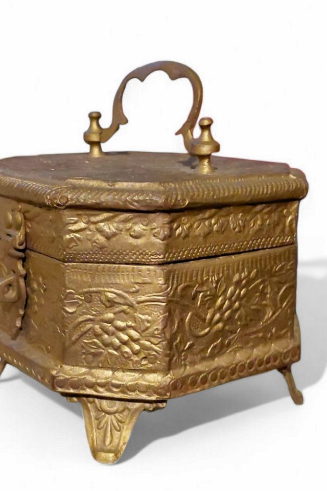 Ornate Brass Trinket Box Selected by Garbage Soup #2