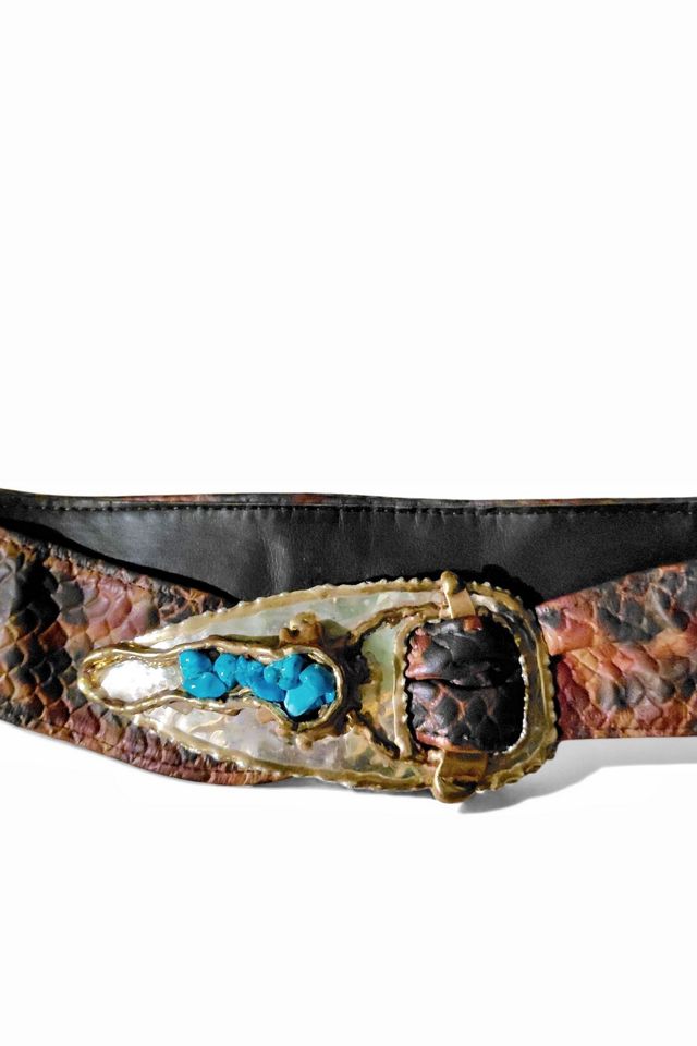 Handmade Turquoise Buckle Leather Selected by Garbage Soup