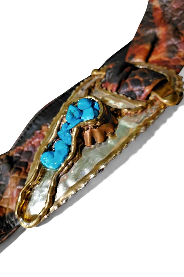 Handmade Turquoise Buckle Leather Selected by Garbage Soup #2