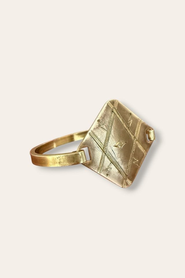 Vintage Hand Enggraved Brass Bracelet Selected By Afterlife Boutique #2