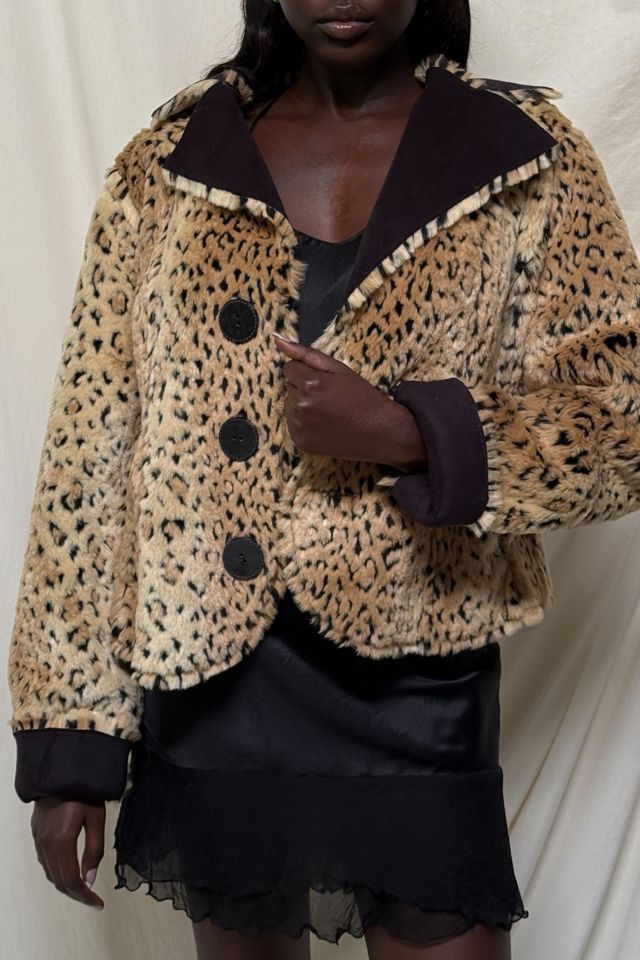 Y2K Faux Suede & Leopard Reversible Jacket Selected By Afterlife Boutique #1