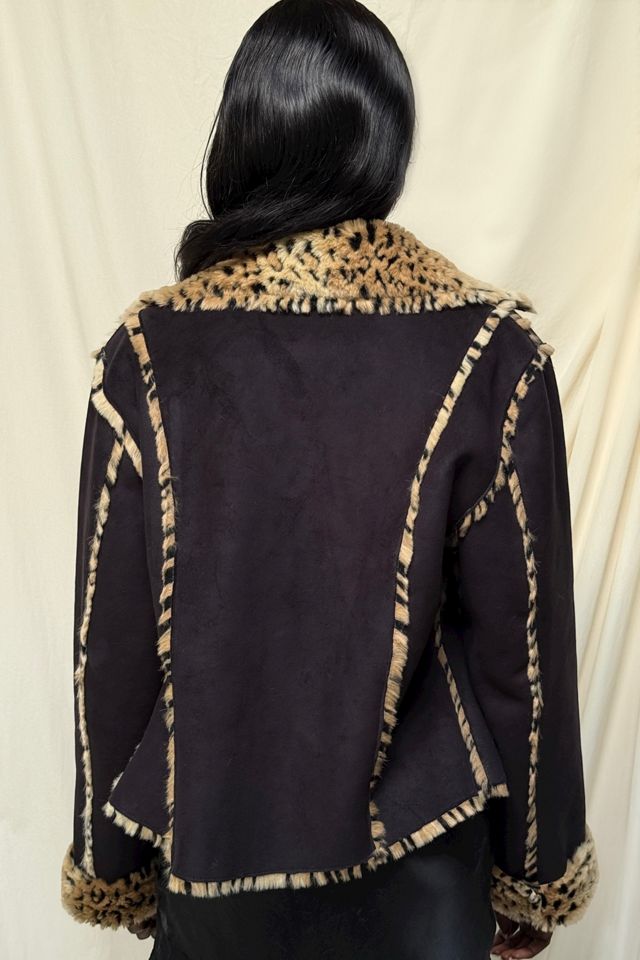 Y2K Faux Suede & Leopard Reversible Jacket Selected By Afterlife Boutique #2