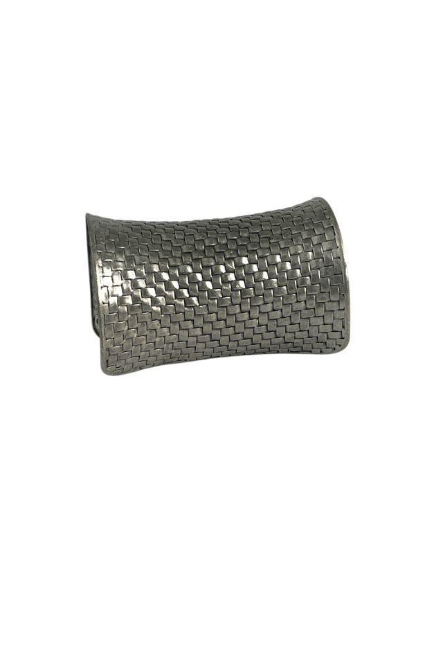 Vintage Antique Silver Textured Cuff Bracelet Selected By Ankh By Racquel #3