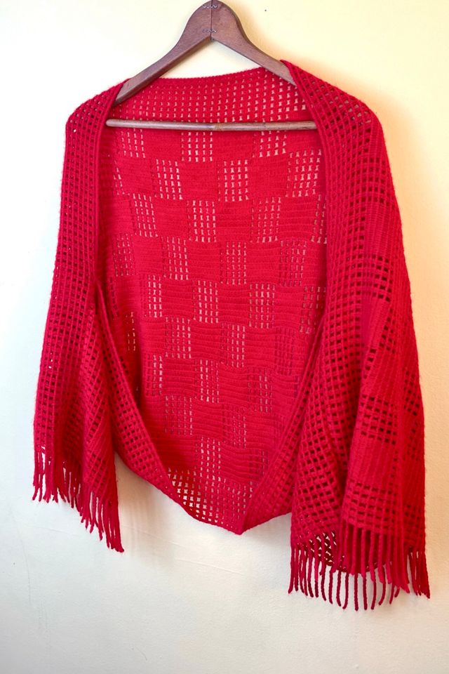 Vintage Red Crocheted Shrug Selected By Ankh By Racquel #1