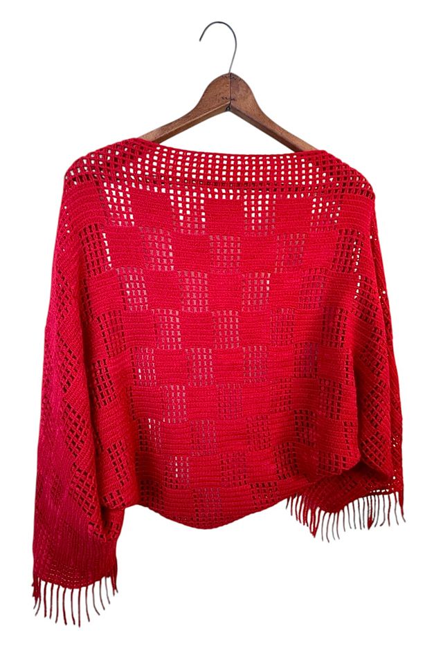 Vintage Red Crocheted Shrug Selected By Ankh By Racquel #2