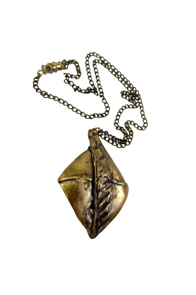 Vintage Brass Abstract Necklace Selected By Ankh By Racquel